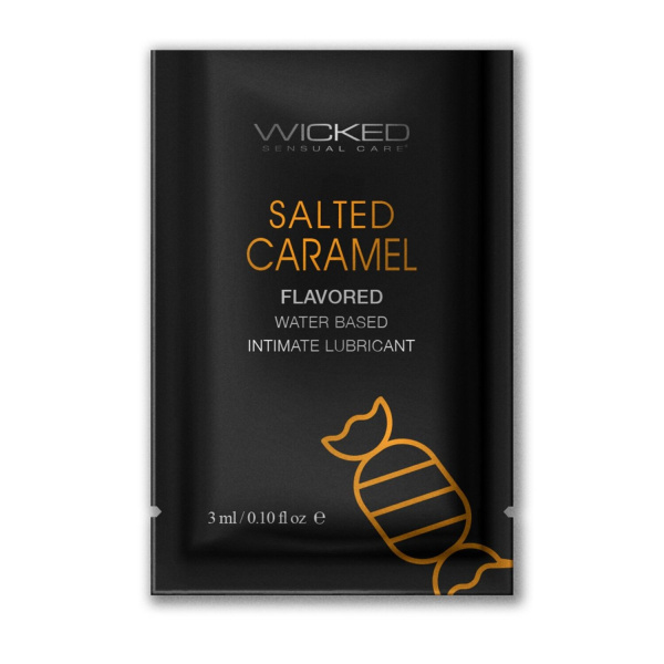 Лубрикант со вкусом соленой карамели WICKED, 3 мл в саше_1