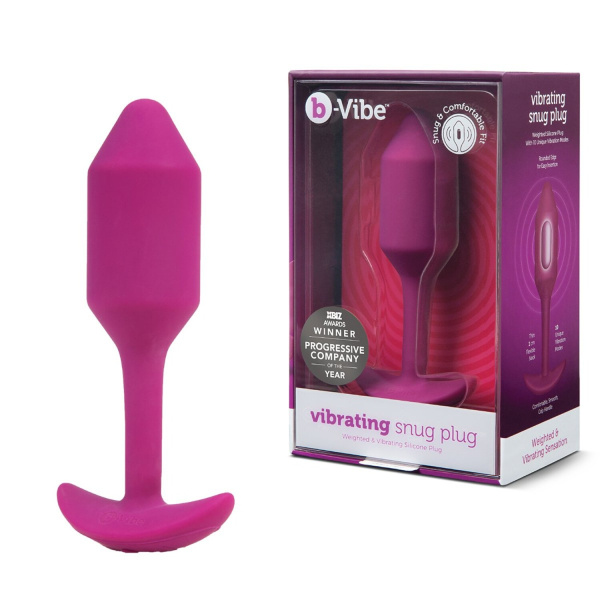 Пробка для ношения с вибрацией розовая B-Vibe Vibrating Snug Plug 2_10