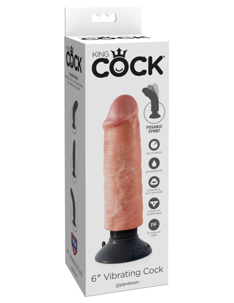 Вибромассажер реалистик 3 в1 на присоске 6 Vibrating Cock_1