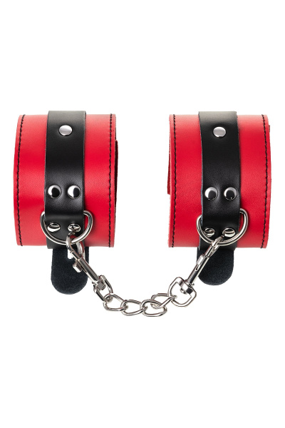 Оковы TOYFA Theatre на ноги, кожа, красные, 28 см_5