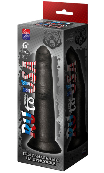 Палец анальный чёрный на присоске ru to answer usa, l 135 мм, dmax 30 мм арт. 427003_1