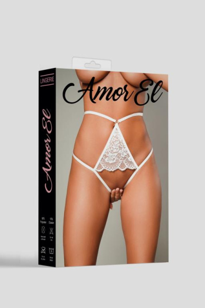 Откровенные трусики с доступом M White_4