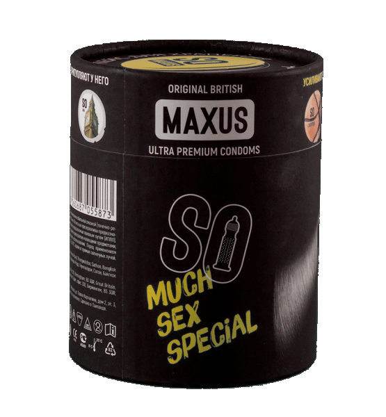 Презервативы MAXUS SO MUCH SEX SPECIAL в черном тубусе, точечно-ребристые, 100 шт_1