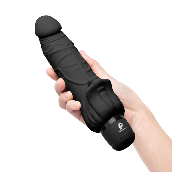 Реалистичный черный вибратор с клиторальным стимулятором 7" Realistic Vibrator_1