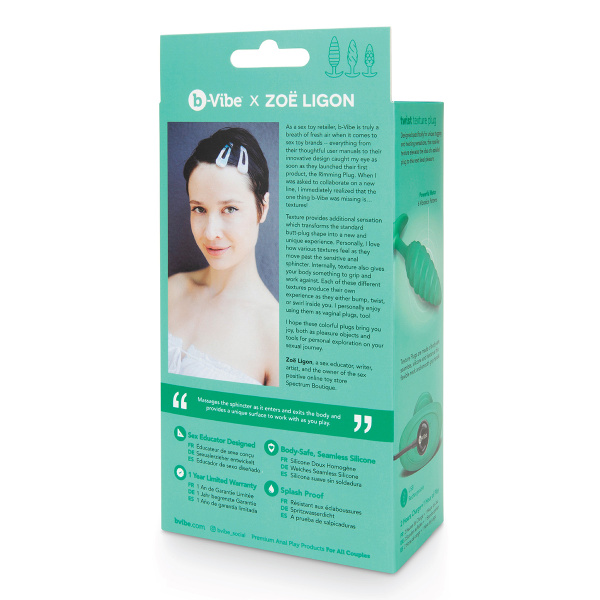 Ребристый анальный плаг с вибрацией от B-vibe_1