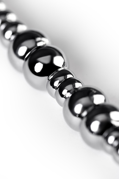 Уретральный плаг-бусины Metal by TOYFA с мягким фиксириющим кольцом, серебряный, 5 см_6