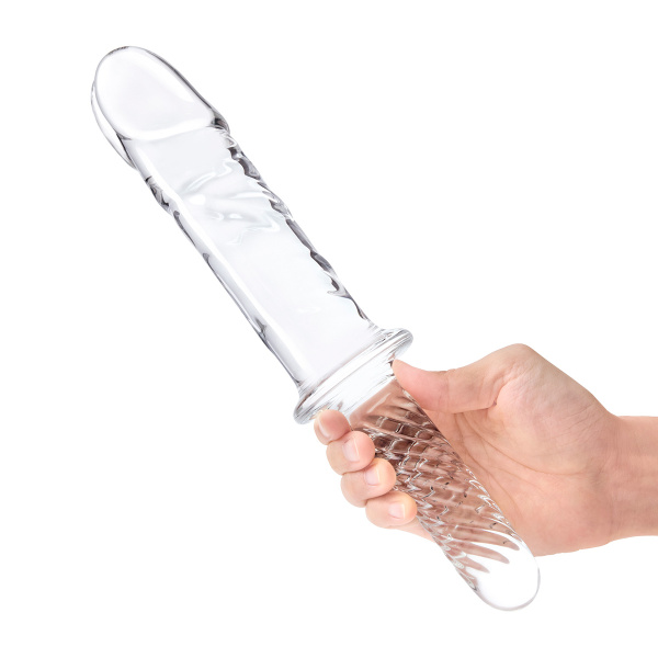 Стеклянный фаллоимитатор двусторонний 11 in Girthy Cock Double Ended With Handle_5