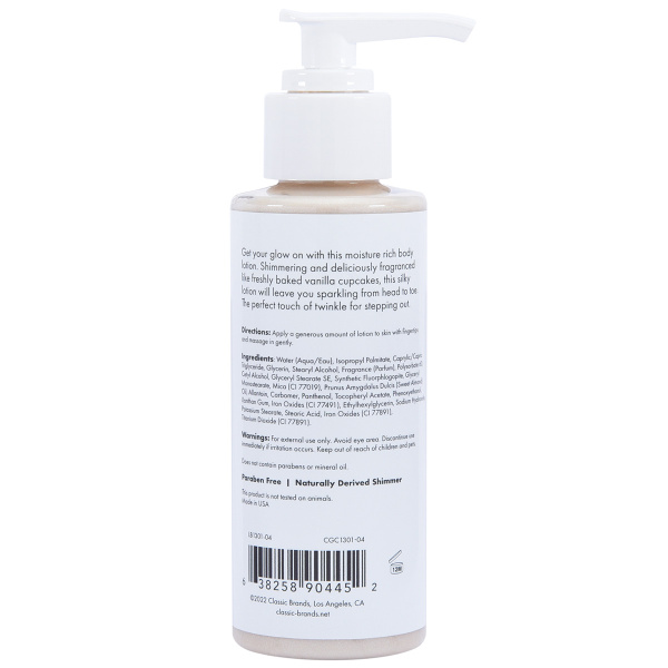 Мерцающий лосьон для тела CG GLOW Vanilla Cupcake Shimmer Lotion золотые блестки 118 мл_3