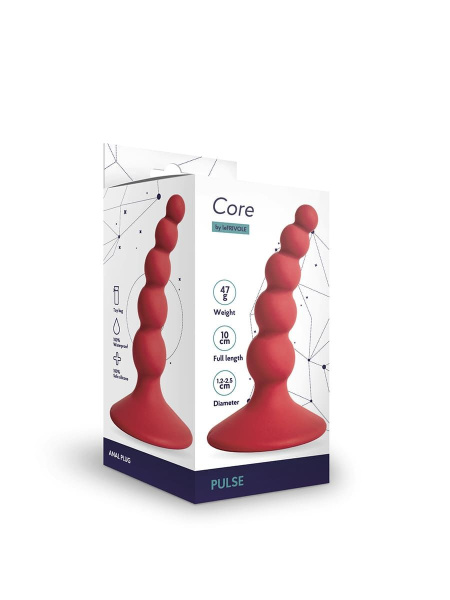 Анальная пробка Pulse,  диаметр до 2,5 x 10 см , цвет бордовый S_1