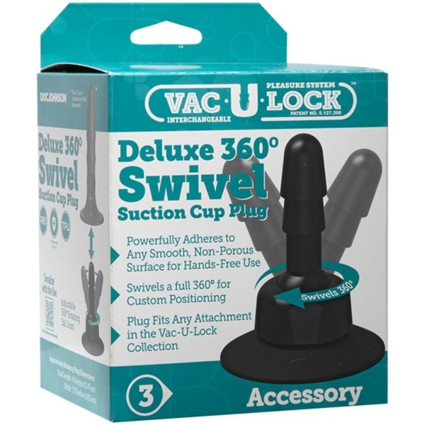 Плаг для крепления Vac-U-Lock™ Deluxe 360° Swivel Suction Cup Plug - Black_1