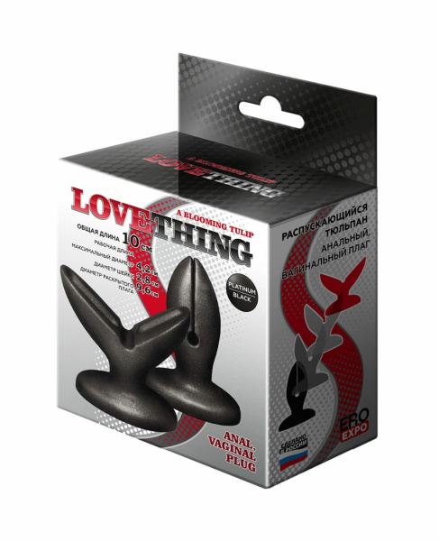 Анально - вагинальный плаг a blooming tilup, l 100 мм , d 42 мм, цвет платина арт. 429603_1