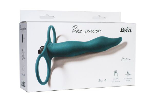 Вибронасадка для двойного проникновения Pure Passion Flirtini Green_1