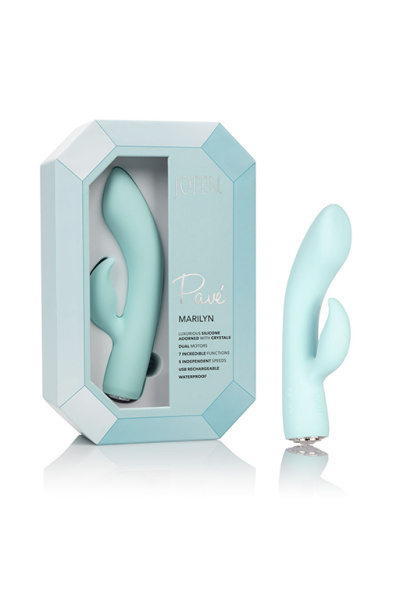 Изумительный перезарежаемый вибромассажер кролик Pave Marilyn в стилеТиффани_1