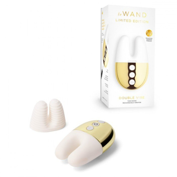 Массажер с двойной вибрацией Le Wand Double Vibe белое золото_11