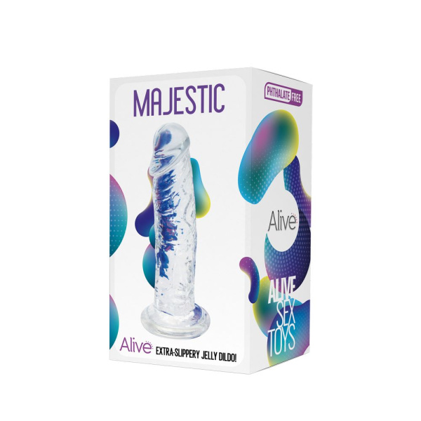 Фаллоимитатор на присоске Majestic Jelly Dildo прозрачный_1