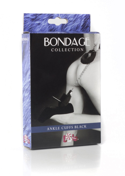 Меховые оковы на ноги BONDAGE черные_2