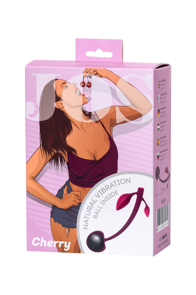 Вагинальный шарик JOS CHERRY, силикон, бордовый, 14,5 см_5