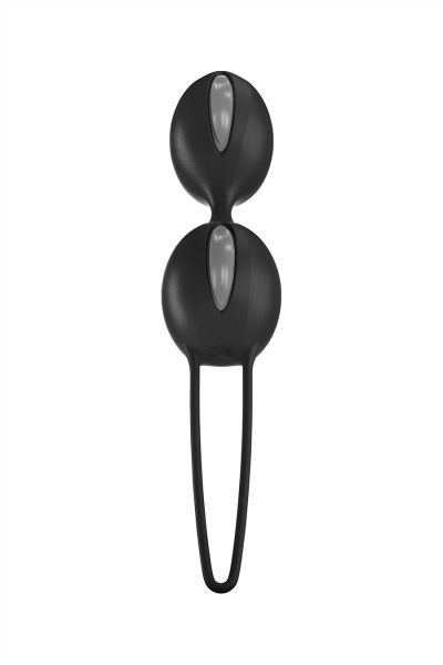 Вагинальные шарики SMARTBALLS DUO черные с серым_1