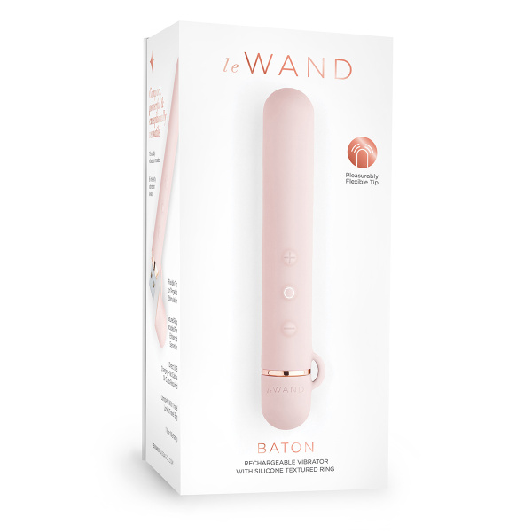Силиконовый мини-вибратор класса люкс Le Wand Baton розовое золото_1