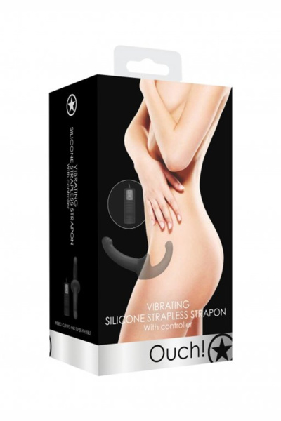 Безремневой страпон с вибрацией и пультом управления Vibrating Silicone Strapless Strapon_1