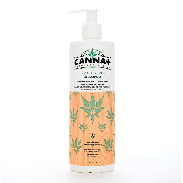 Шампунь для поврежденных волос с кератином CANNA+ Damage Repair Shampoo 400 мл_2