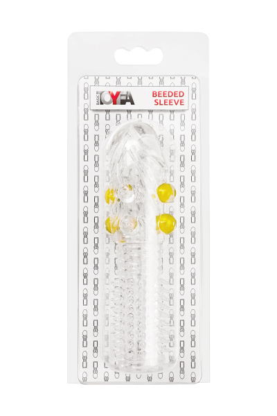 Насадка на пенис с шариками TOYFA Basic, TPE, прозрачный, 14 см_4