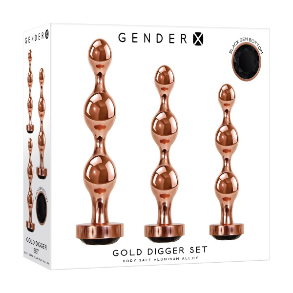 Gender X GOLD DIGGER SET Набор золотых анальных стимуляторов-елочек_4