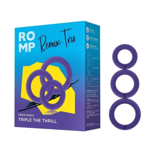 Набор эрекционных колец Romp Remix Trio фиолетовый_2