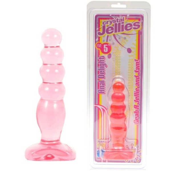 Анальный стимулятор Елочка, гелевый Crystal Jellies 5 Anal Delight - Pink_1