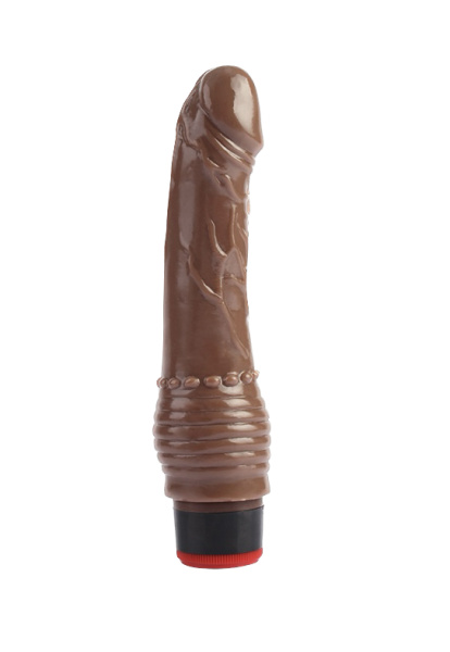 Вибратор CNT 7.6'' Vibrating Dildo Brown_1