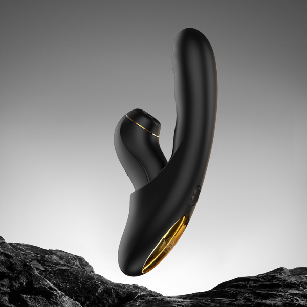 Вибратор с возвратно-поступательными движениями, вакуумом и приложением BeYourLover Fatima, черный_3