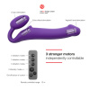 Гибкий страпон Strap-on-me с вибрацией, с 3-мя моторами, фиолетовый, размер XL_3
