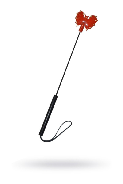 Стек с плоской хлопушкой красной лаковой кожи  Мышь летучая_1