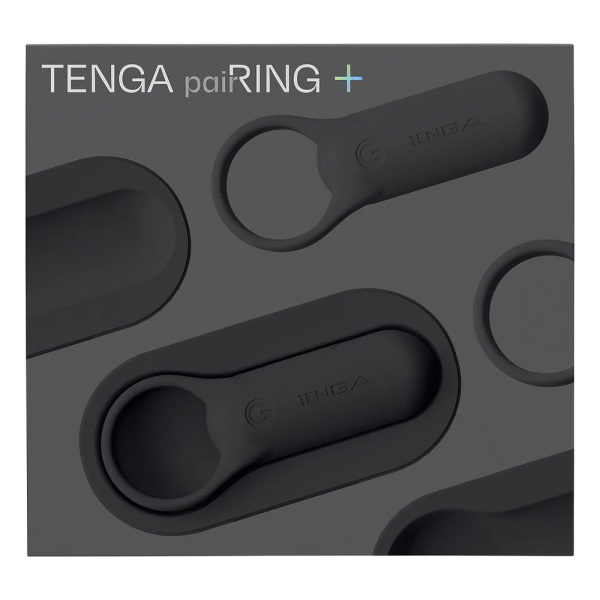 Эрекционное кольцо Tenga paiRING+ с усиленной вибрацией, черное_4