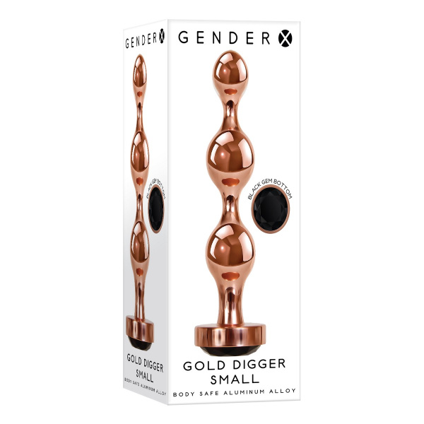 Gender X GOLD DIGGER SMALL Золотой анальный стимулятор-елочка малый_4