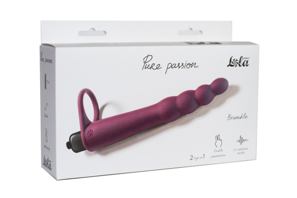 Вибронасадка для двойного проникновения Pure Passion Bramble Wine red_1