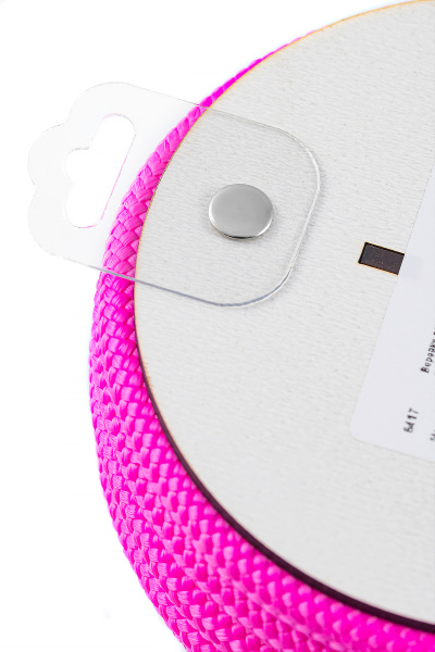 Веревка для шибари Pecado BDSM, на катушке, полиамид, розовая, 5 м_4