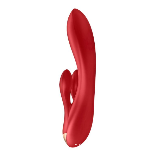 Вибратор-кролик Satisfyer Double Flex с двумя клиторальными отростками, красный_5