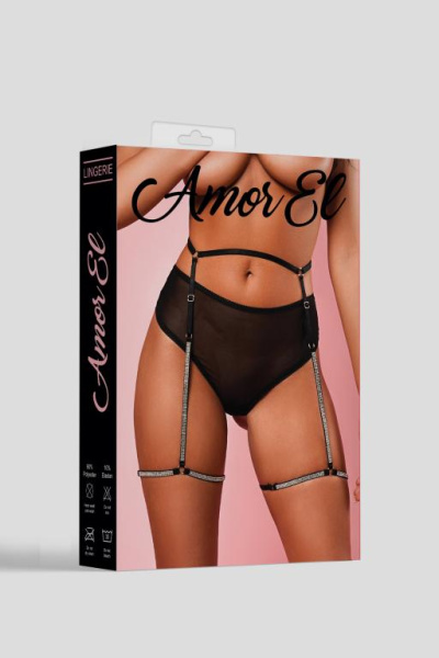 Пояс с гартерами S/M Black_2