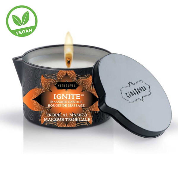 Массажное масло-свеча IGNITE massage oil candle tropical mango 170 г_1