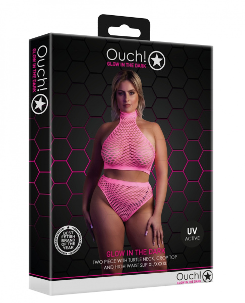 Топ и трусики Turtle Neck and High Waist Slip - Pink - XL/XXXXL_1