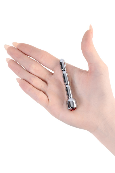 Уретральный плаг Metal by TOYFA средний, металл, серебряный со стразом, 7 см_5