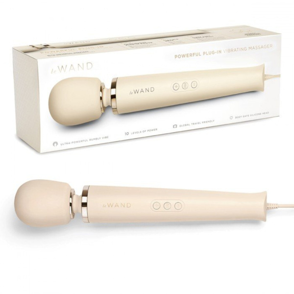 Кремовый проводной вибромассажер Le Wand Cream с 10-ю скоростями_9