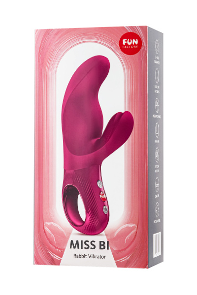 Вибратор с клиторальным стимулятором Fun Factory MiSS BI, силикон, бордовый, 17 см_5