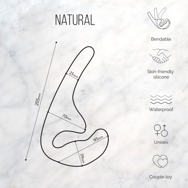 Безремневой анальный страпон Natural Seduction Beige_1