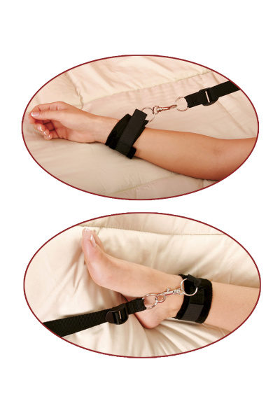 Набор для бондажа Pipedream Bed Bindings Restraint Kit: манжеты и стропы для страстных игр_1