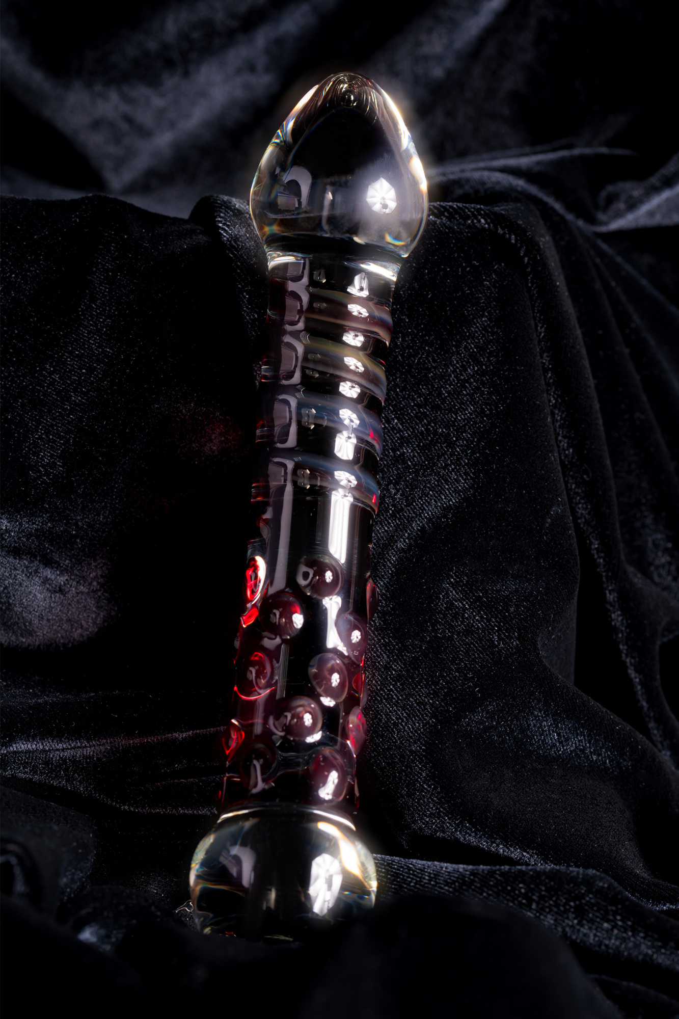 Двусторонний фаллоимитатор Sexus Glass, стекло, прозрачный, 21 см_10