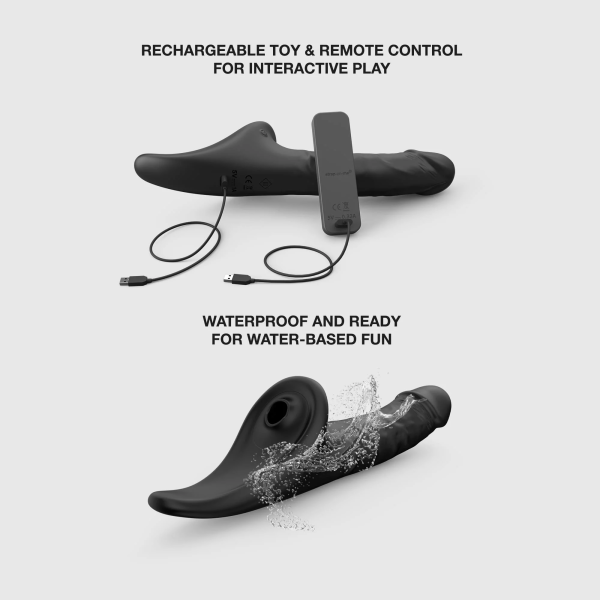 Фаллоимитатор Strap-on-me MULTI ORGASM REALISTIC DILDO с стимуляцией клитора и вибрацией, L, черный_5