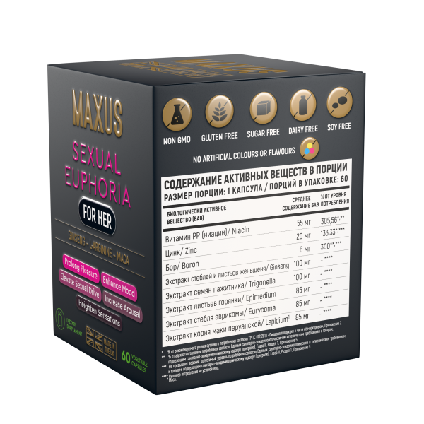 БАД MAXUS Сексуальная Эйфория для неё, Sexual Euphoria for her, 60 капсул_5