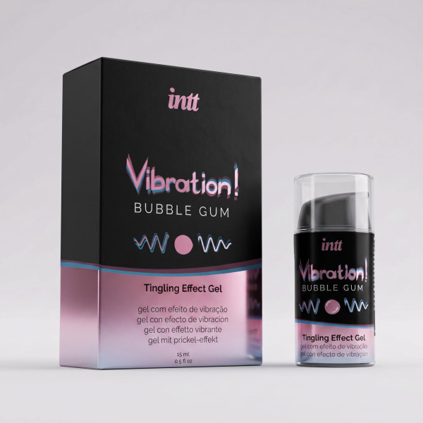 Жидкий интимный гель с эффектом вибрации Intt Bubble Gum, 15мл_1